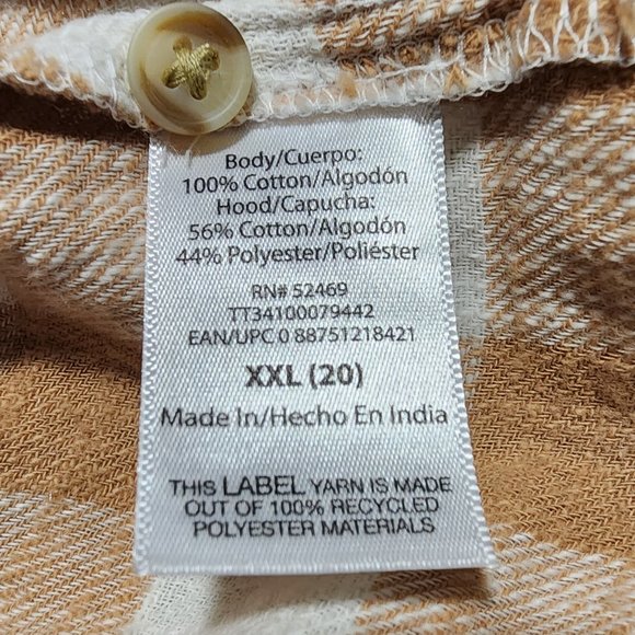 Time and Tru Women's Button Down Hooded Flannel Shirt - Picture 3 of 8